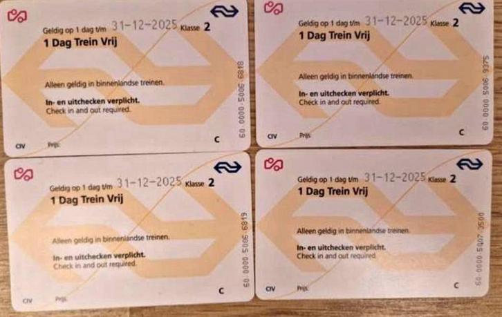 Ns vrij ticket, Tickets en Kaartjes, Trein, Bus en Vliegtuig, Eén persoon, Algemeen kaartje, Trein