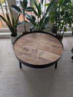Ronde salontafel mangohout 38xØ74 cm, Huis en Inrichting, Ophalen, 50 tot 100 cm, Rond, 50 tot 100 cm