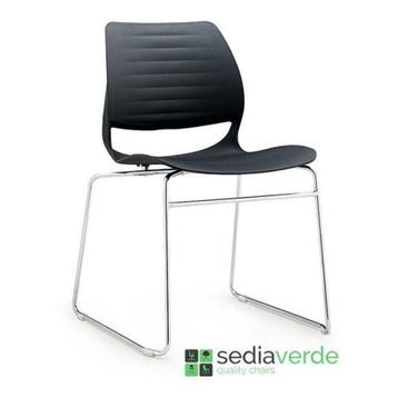 Sedia Verde Venetia Kantine Stoel Chroom Slede Frame beschikbaar voor biedingen