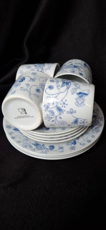 Blauw Bloemen Kopjes en Schotels Set  3 bordjes beschikbaar voor biedingen