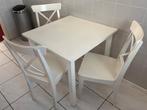 Keukentafel wit, incl. stoelen, Ophalen, Gebruikt, 50 tot 100 cm, Vierkant