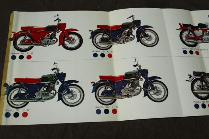 Honda C72 C92 C95 C77 CB77 1964 ?? verkoop folder, Motoren, Handleidingen en Instructieboekjes, Honda, Ophalen of Verzenden
