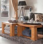 Licht Eiken Geoliede Salontafel  1 stuks, Ophalen, Gebruikt, 50 tot 100 cm, Minder dan 50 cm