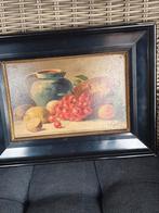 Stilleven met Fruit en Vaas - Olieverf, Antiek en Kunst, Ophalen of Verzenden
