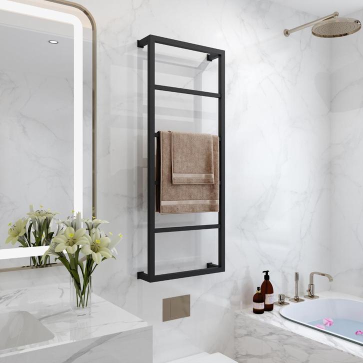 Design Handdoekrek + Accessoire set Mat Zwart, NIEUW in doos, Huis en Inrichting, Badkamer | Badkamermeubels, Nieuw, Overige typen