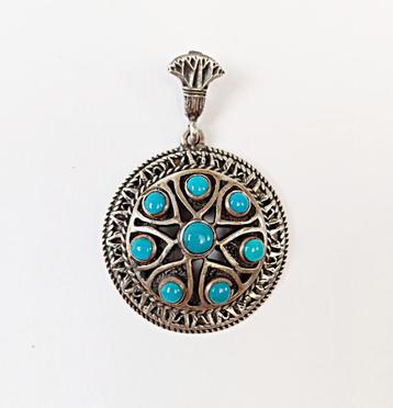 Antieke zilveren hanger Egyptian Revival filigrain jaren 20 beschikbaar voor biedingen