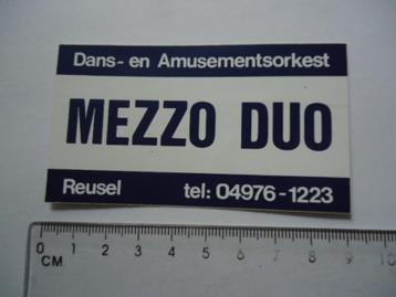 sticker oud Mezzo duo Reusel retro orkest muziek band beschikbaar voor biedingen