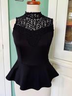 Zwarte peplum top met kant van Only maat 36, festival., Zwart, Nieuw, Ophalen of Verzenden, Maat 36 (S)