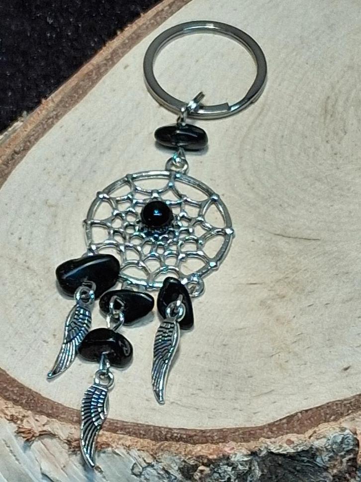 sleutelhanger dreamcatcher Obsidiaan, Verzamelen, Sleutelhangers, Nieuw, Ophalen of Verzenden