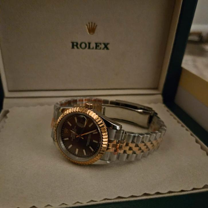 Rolex Date-just 36mm, Sieraden, Tassen en Uiterlijk, Horloges | Dames, Zo goed als nieuw, Rolex, Staal, Ophalen of Verzenden
