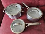 Greenpan pannenset 2 x steelpan 1 grote pan. Green Pan, Huis en Inrichting, Keuken | Potten en Pannen, Ophalen, Zo goed als nieuw