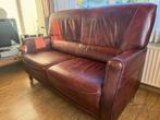 Twee zits bank leer, Huis en Inrichting, Banken | Bankstellen, Ophalen, Gebruikt, 150 tot 200 cm, Tweepersoons