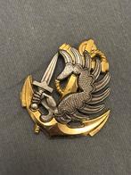 Baret embleem franse marine commando (2), Verzamelen, Verzenden, Marine, Overige gebieden, Embleem of Badge