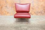 ZGAN 4 rode leren Bonaldo Berlin design fauteuils/chaises, 100 tot 125 cm, Design, Ophalen of Verzenden, Zo goed als nieuw