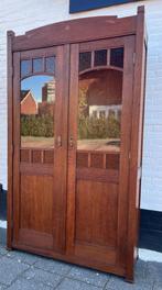 niet uitneembare antiek eiken kast met planken, 110 cm breed, Ophalen of Verzenden