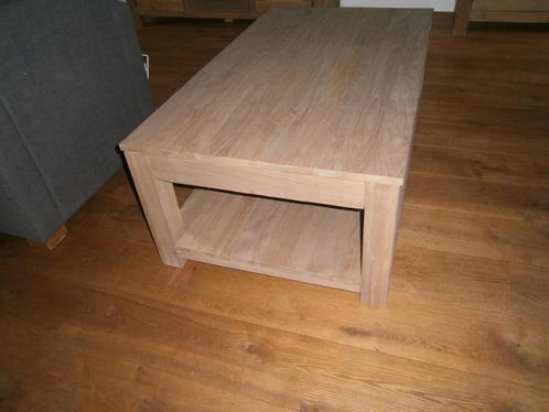 Salontafel modern design massief Teak 130x70 Voorraad lade, Huis en Inrichting, Kasten | Ladekasten, Nieuw, Minder dan 100 cm