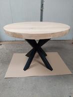 Ronde eiken eettafel, Ophalen, Nieuw, 100 tot 150 cm, 100 tot 150 cm