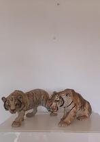 2 vintage tijger beelden, Huis en Inrichting, Ophalen
