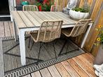 Tuintafel Bellagio (Hartman) plus 4 stoelen en kussens, Tuin en Terras, Tuinsets en Loungesets, Ophalen, Zo goed als nieuw, Aluminium