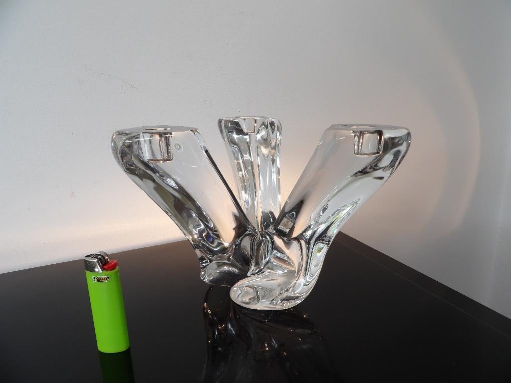 Val st Lambert grote Kandelaar kristal, Rene Delvenne, Antiek en Kunst, Ophalen of Verzenden, Kristal