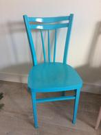 Oude turquoise geschilderde stoel, Zo goed als nieuw, Eén, Ophalen