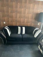 Zwarte Velours Bank - 2,5 Zits, Ophalen, Gebruikt, Driepersoons, 75 tot 100 cm