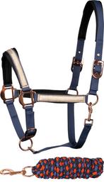 Harry's Horse Halsterset Glitter, Blauw met Rosegold, Cob, Dieren en Toebehoren, Ophalen of Verzenden, Nieuw