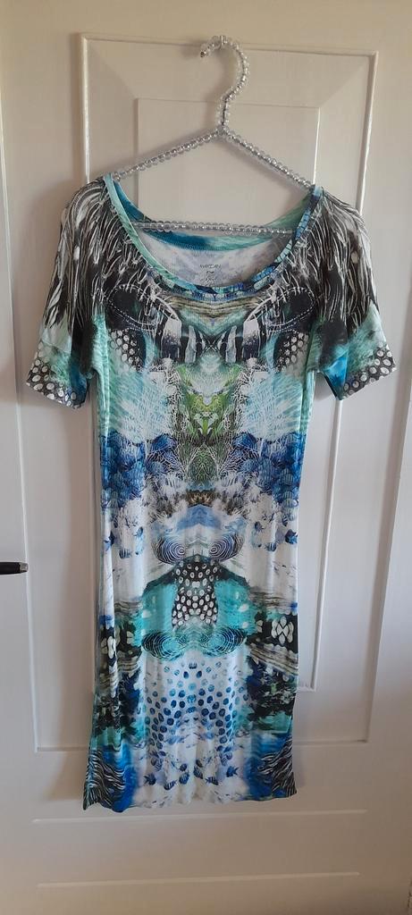 Marccain cotton stretch prachtig jurkje onderwaterprint 38, Kleding | Dames, Jurken, Zo goed als nieuw, Maat 38/40 (M), Overige kleuren