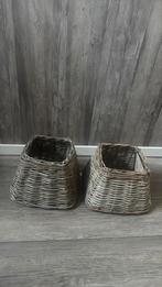 2 kleine lampenkapjes, Ophalen, Zo goed als nieuw, Bruin, Vierkant