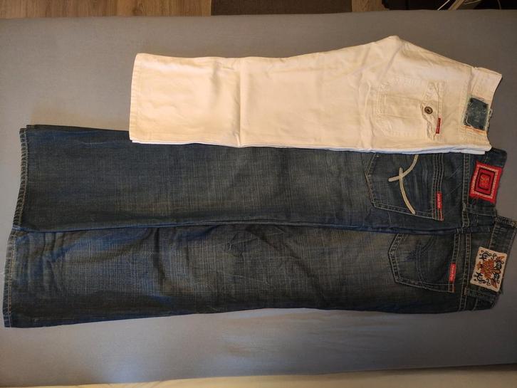 Indian Rose broeken, Kleding | Dames, Broeken en Pantalons, Zo goed als nieuw, Maat 38/40 (M), Blauw, Lang, Ophalen of Verzenden