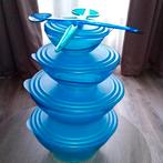 Tupperware Eleganzia set + slacouvert., Huis en Inrichting, Keuken | Tupperware, Ophalen of Verzenden, Zo goed als nieuw, Blauw