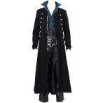 Lange heren zwarte steampunk jas (middeleeuwse trenchcoat), Verzenden, Nieuw, Overige maten, Kleding