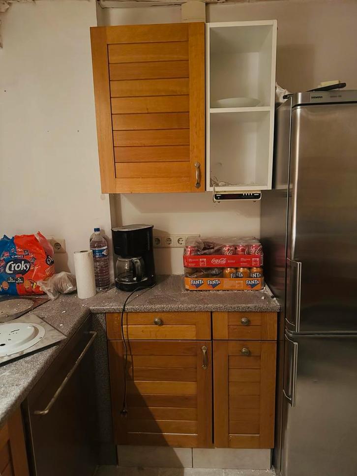 Complete Bruine Hoekkeuken, Huis en Inrichting, Keuken | Complete keukens, Gebruikt, Hoekkeuken, Bruin, Kunststof, Ophalen