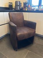 6 suede bruine stoelen, Ophalen, Zo goed als nieuw, Bruin, Vijf, Zes of meer stoelen