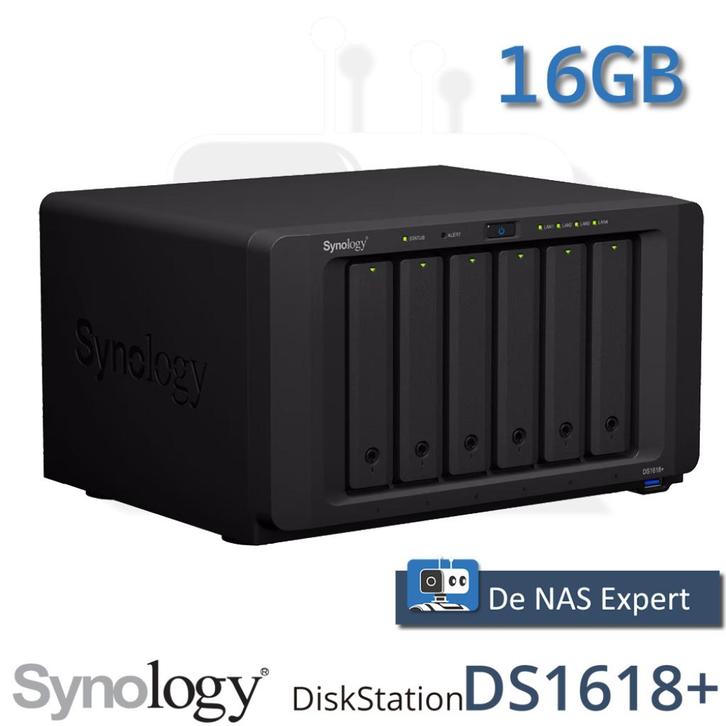 NAS Synology DS1618+ 16GB refurbished, Computers en Software, NAS, Refurbished, Ophalen of Verzenden