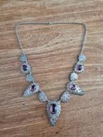 Zilveren vintage ketting met Amethist, Ophalen of Verzenden, Zo goed als nieuw, Zilver, Zilver
