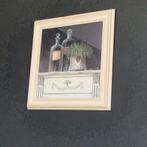 Schilderij met houten lijst en glas!, Antiek en Kunst, Kunst | Etsen en Gravures, Ophalen of Verzenden