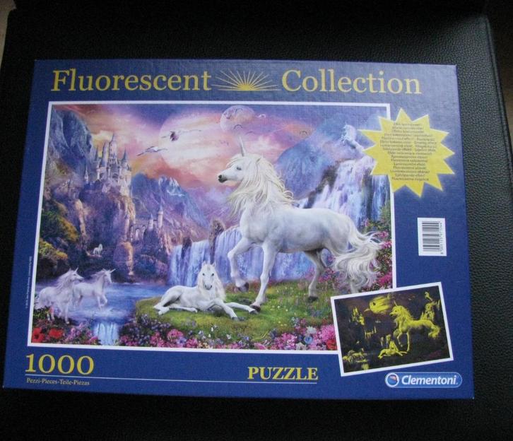 Puzzel 1000 stukjes. Eenhoorn. Merk : Clementoni, Hobby en Vrije tijd, Denksport en Puzzels, Zo goed als nieuw, 500 t/m 1500 stukjes