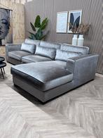 ZGAN Luxe Velvet Velours Hoekbank - Rosé Zilver - 332 x 200