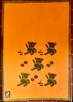 Goodnight acryl oranje groen babydeken met beertjes, Jongetje of Meisje, Wit, Dekbedovertrek, Ophalen of Verzenden