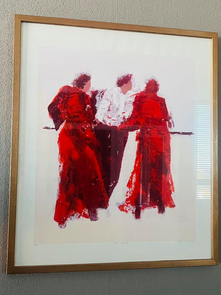 Grote gesigneerde zeefdruk Wil Willemsen look around’ 35/150, Antiek en Kunst, Kunst | Litho's en Zeefdrukken, Ophalen