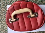 Antiek leren toilettasje, Sieraden, Tassen en Uiterlijk, Tassen | Damestassen, Ophalen of Verzenden, Gebruikt, Rood, Overige typen