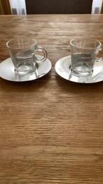 Nespresso espresso view kopje glas rvs 2 stuks, Huis en Inrichting, Keuken | Servies, Glas of Glazen, Nieuw, Ophalen of Verzenden
