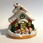 Keramische Kandelaar Huisje met Kerstfiguren, Ophalen of Verzenden, Zo goed als nieuw