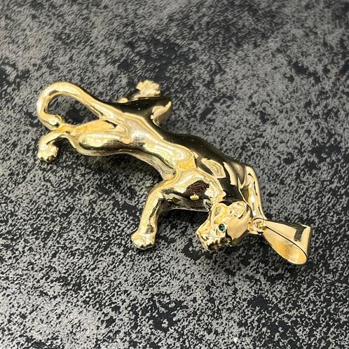 14 karaat gouden panter hanger groot model, Sieraden, Tassen en Uiterlijk, Kettinghangers, Nieuw, Goud, Kruis of Symbool, Ophalen of Verzenden
