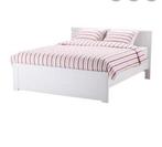 Compleet Ikea Brusali bed,lattenbodems, goede matras 140x200, Huis en Inrichting, Slaapkamer | Bedden, Wit, Tweepersoons, Zo goed als nieuw