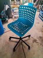 Ikea stoel bureau stoel blauw inschuifbaar, Ophalen, Gebruikt, Blauw