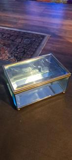Glazen sieradendoosje met gouden rand, Antiek en Kunst, Ophalen of Verzenden