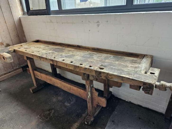 oude werkbank ``WOONWINKEL RUSTIEK``, Antiek en Kunst, Antiek | Meubels | Tafels, Ophalen