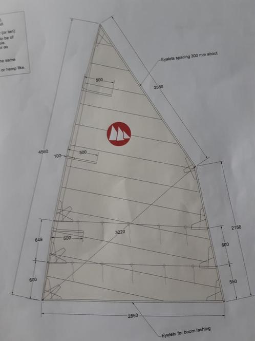 gezocht zeil voor 12 voets jol, Watersport en Boten, Zeilen en Zeiltoebehoren, Zo goed als nieuw, Grootzeil, Minder dan 15 m²
